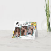 サンフラワーユーカリ3素朴写真卒業Th サンキューカード (正面)