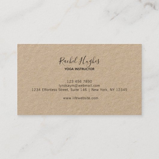 サンフラワーヨガインストラクタークラフト紙 名刺 (裏面)