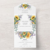 サンフラワーラベンダーユーカリ | オールインワン招待状 (内側)