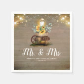 サンフラワーランタン素朴カントリー秋の結婚式 スタンダードカクテルナプキン (正面)