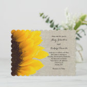 サンフラワーリネン素朴結婚式招待状 招待状 (スタンド正面)