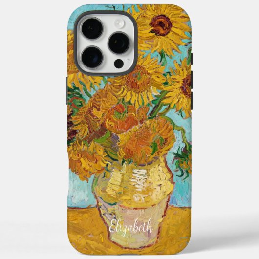 サンフラワーレッドオレンジイエローファンゴッホ Case-Mate iPhoneケース (裏面)