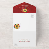 サンフラワーレッドローズライツ結婚フローラ オールインワン招待状 (外側)