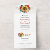 サンフラワーレッドローズライツ結婚フローラ オールインワン招待状 (内側)