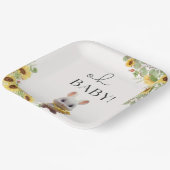 サンフラワーレモンシトラスラビットサマーベビーシャワー ペーパープレート (傾斜あり)