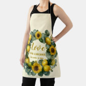 サンフラワーレモンリースラブデザイン エプロン (インサイチュ)