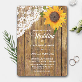 サンフラワーレースウッドフローラ結婚式招待状 招待状