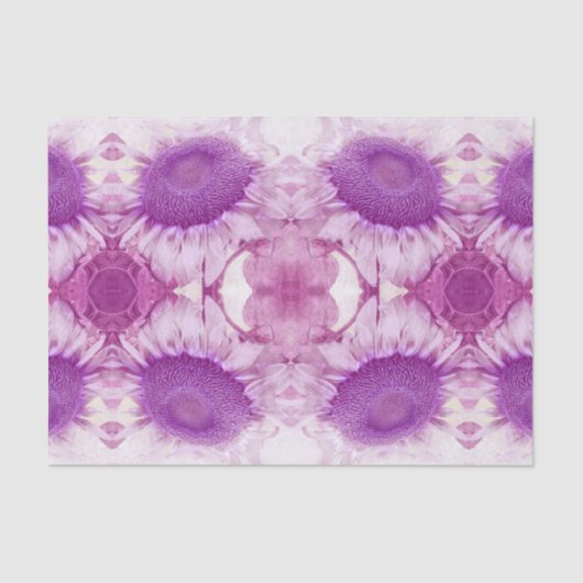 サンフラワーヴィンテージシックパープルフローラアンティーク 薄葉紙 (正面)