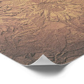 サンフラワーヴィンテージセピアフローラシックアンティーク ポスター (角)