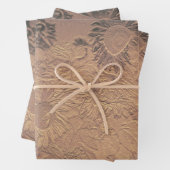 サンフラワーヴィンテージセピアフローラシックデクページ ラッピングペーパーシート (インサイチュ)