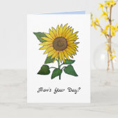 サンフラワー今日は？ カード (黄色い花)