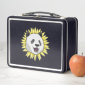 サンフラワー付きパンダ メタルランチボックス (インサイチュ)