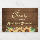 サンフラワー夫妻のミニ氏への新結婚しい応援 スパークリングワインラベル (シングルラベル)