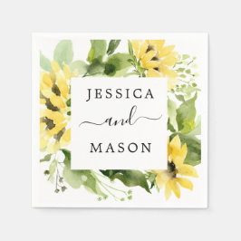 サンフラワー庭園の結婚式カクテルナプキン スタンダードカクテルナプキン