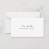 サンフラワー日付の結婚ノートカードを保存 ノートカード (裏面)