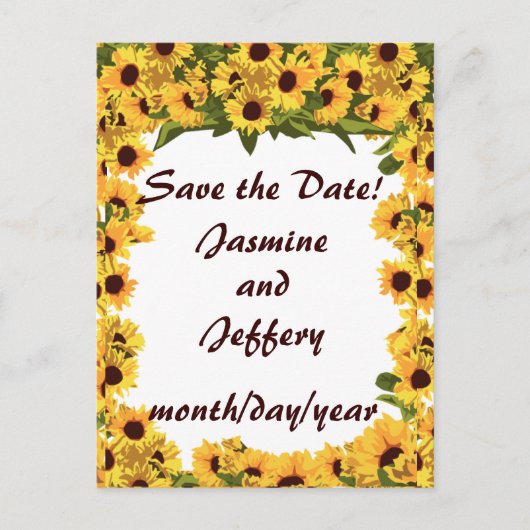 サンフラワー日付を保存！ 案内ポストカード (正面)