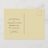 サンフラワー日付結婚を保存 | クラシック青 案内ポストカード (裏面)