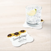 サンフラワー日付結婚を保存 ペーパーコースター (インサイチュ)