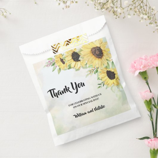 サンフラワー来ズ結婚式の引き出物バッグ フェイバーバッグ (封をした状態)