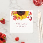 サンフラワー秋の結婚式紙ナプキンス スタンダードカクテルナプキン (インサイチュ)