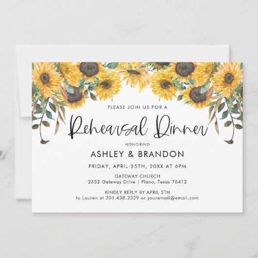 サンフラワー秋リハーサルディナー招待状 招待状 (正面)