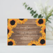 サンフラワー素朴ウッド結婚式レセプション エンクロージャーカード (スタンド正面)