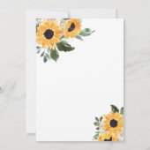 サンフラワー素朴グリーンブライダルシャワーへの招待 招待状 (裏面)