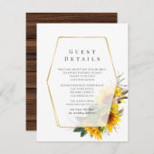 サンフラワー素朴ジオメトリックゲスト詳細 エンクロージャーカード (正面/裏面)