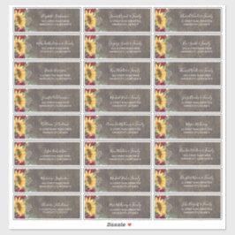 サンフラワー素朴ズ秋ゲスト名住所 シール