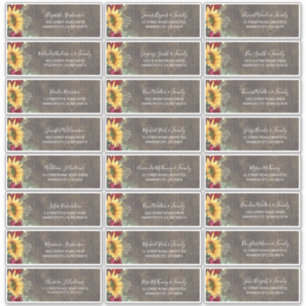 サンフラワー素朴ズ秋ゲスト名住所 シール