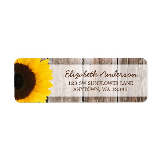 サンフラワー素朴バーンウッド住所 シール (正面)