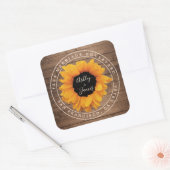 サンフラワー素朴バーンウッド結婚ズ差出人住所 スクエアシール (封筒)