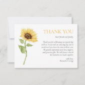 サンフラワー素朴バーンスマー結婚ズ サンキューカード (正面)