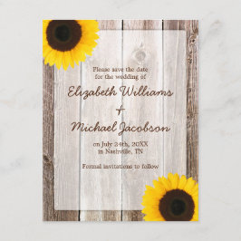 サンフラワー素朴バーンセーブ・ザ・デート案内 セーブザデート