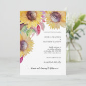 サンフラワー素朴パステルウォーターカラーアート 招待状 (スタンド正面)