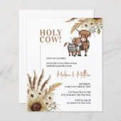 サンフラワー素朴ファームベビーシャワーバジェット招待状 (正面/裏面)