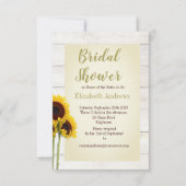 サンフラワー素朴ブライダルシャワーへの招待 招待状 (正面)