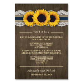 サンフラワー素朴ブルー披露宴+ホテルカード テーブルナンバー