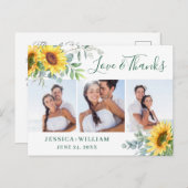 サンフラワー素朴ユーカリありがとう3 PHOTO ポストカード (正面/裏面)