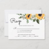 サンフラワー素朴ユーカリと食事の選択 出欠カード (正面)