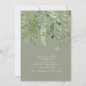 サンフラワー素朴開花ウッドセージブライダルシャワー 招待状 (裏面)