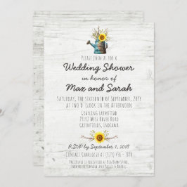 サンフラワー素朴&ウッドファームウェディングシャワー招待状 招待状