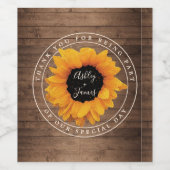 サンフラワー結婚の名前ありがとう ワインラベル (シングルラベル)