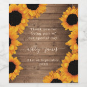 サンフラワー結婚の名前ありがとう ワインラベル (シングルラベル)