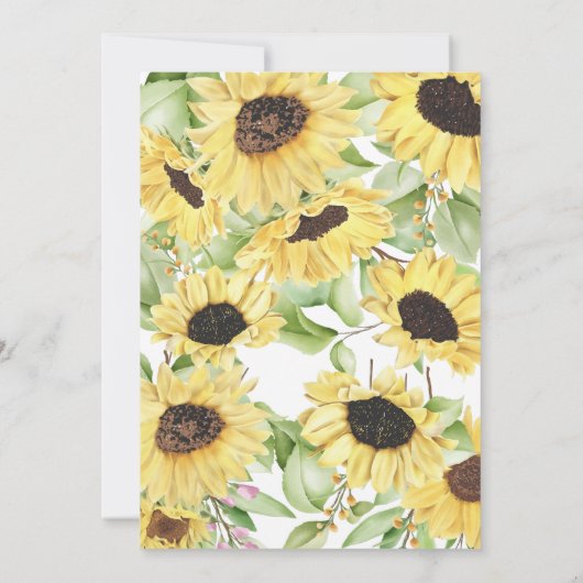 サンフラワー結婚ズの記念日の更新願Invita 招待状 (裏面)