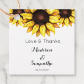 サンフラワー結婚ズブライダルシャワーク素朴ラフト フェイバータグ (正面)