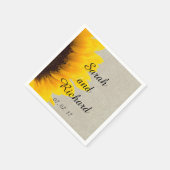 サンフラワー結婚リーネン素朴紙ナプキンズ スタンダードカクテルナプキン (角)