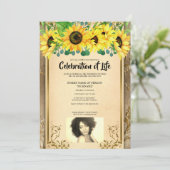 サンフラワー記念命日セピア写真 招待状 (スタンド正面)