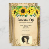 サンフラワー記念命日セピア写真 招待状 (正面/裏面)