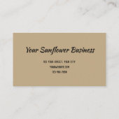 サンフラワー金ゴールドフローラシックデザイン 名刺 (裏面)